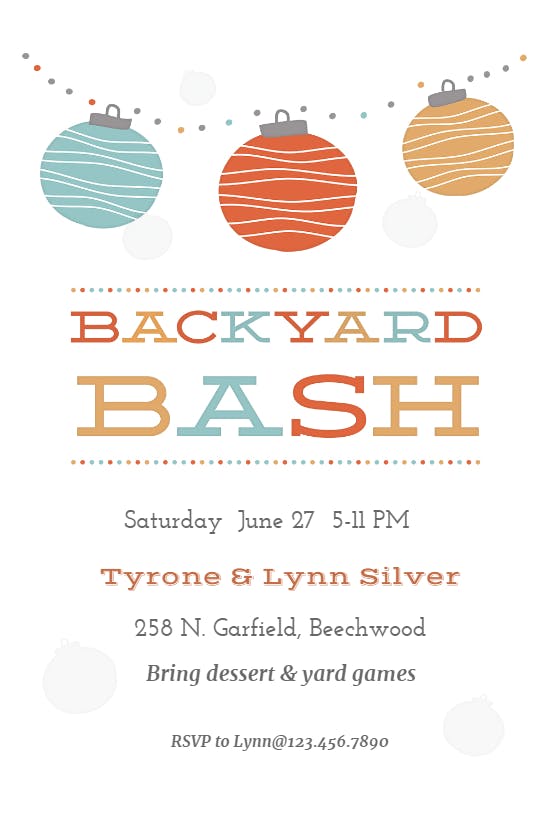 Backyard Bash Printable Party Invitation Template (Free) Greetings